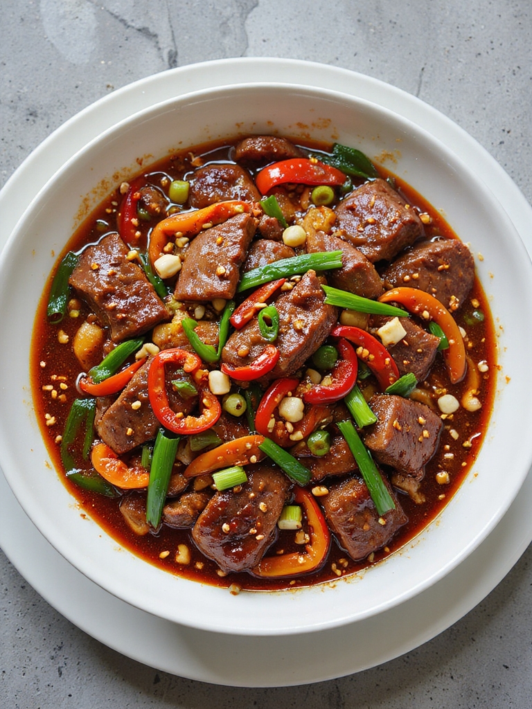 spicy szechuan beef stir fry