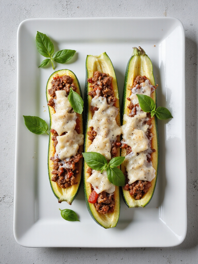 stuffed zucchini with ground beef