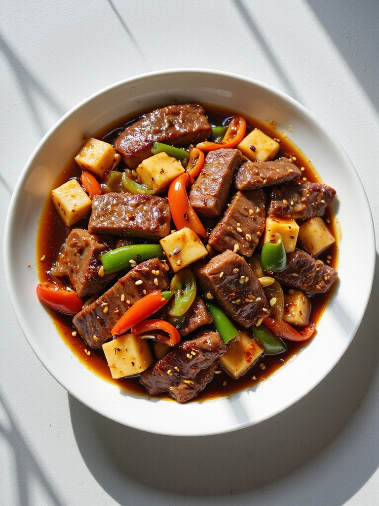 sweet and sour beef stir fry