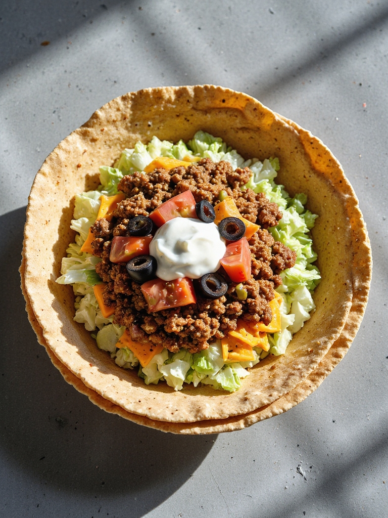 taco salad in bowls