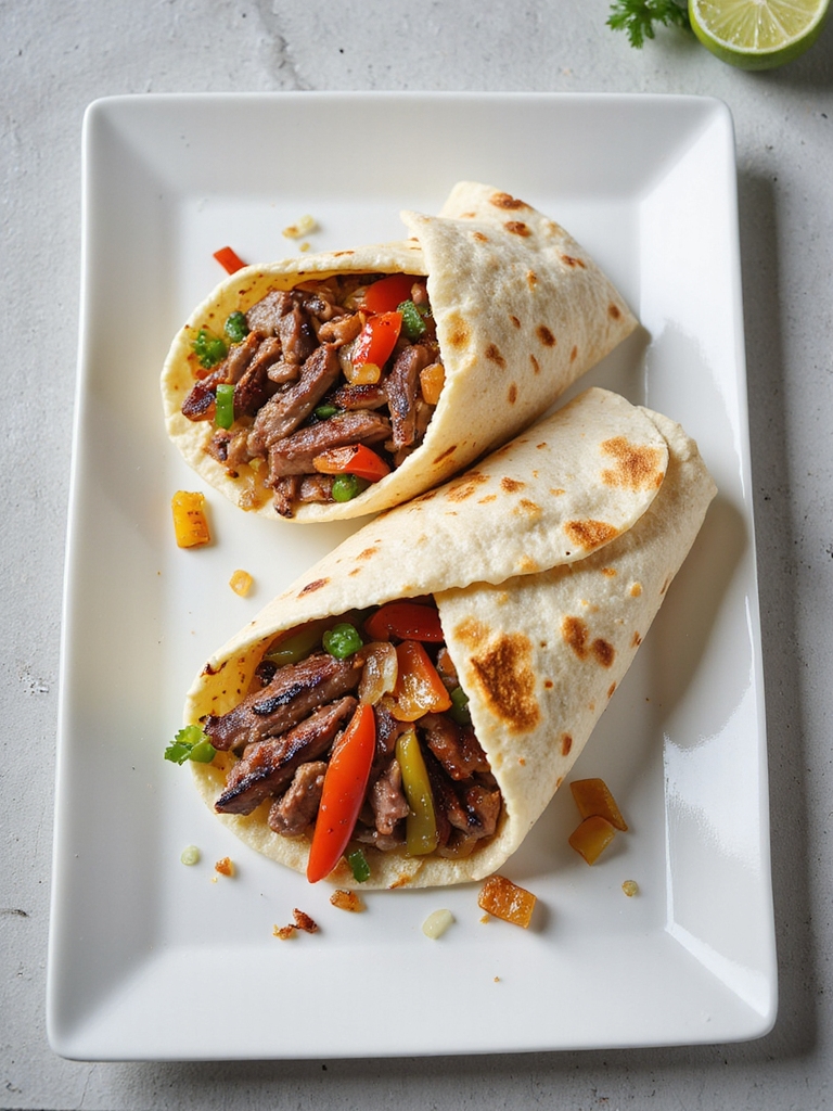 tangy beef fajita burrito