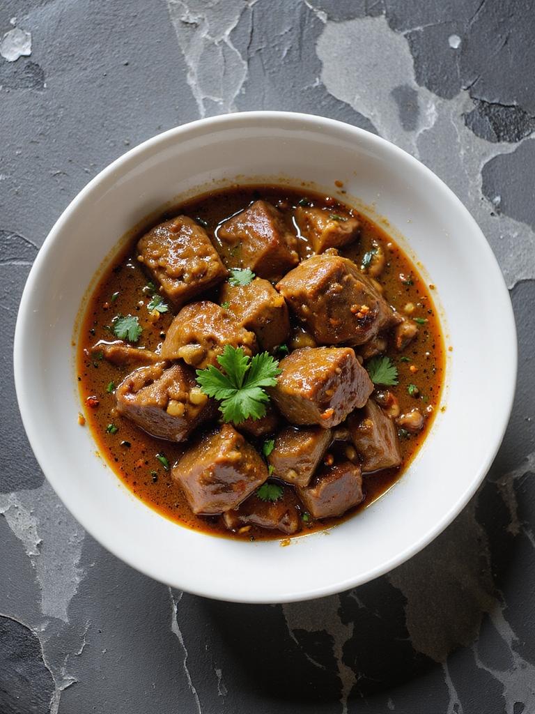 tender beef in aromatic curry