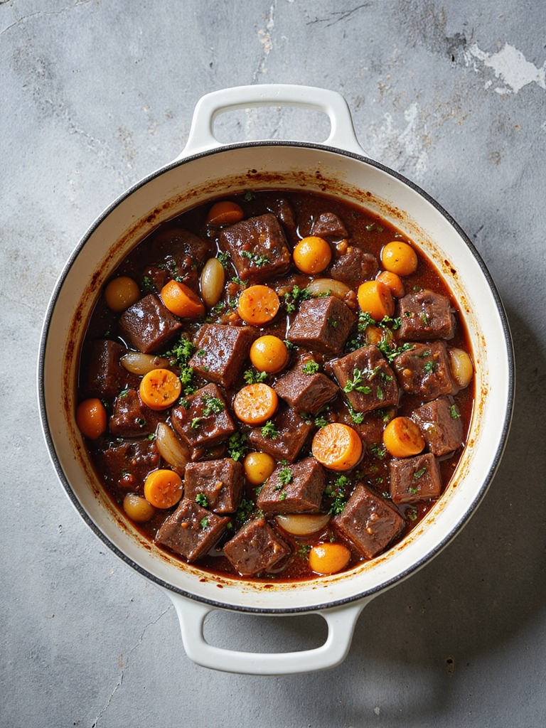 tender beef in red wine