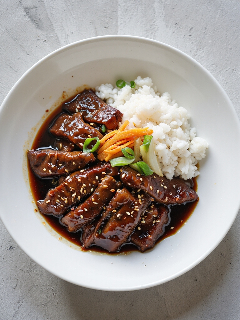 tender marinated beef dish