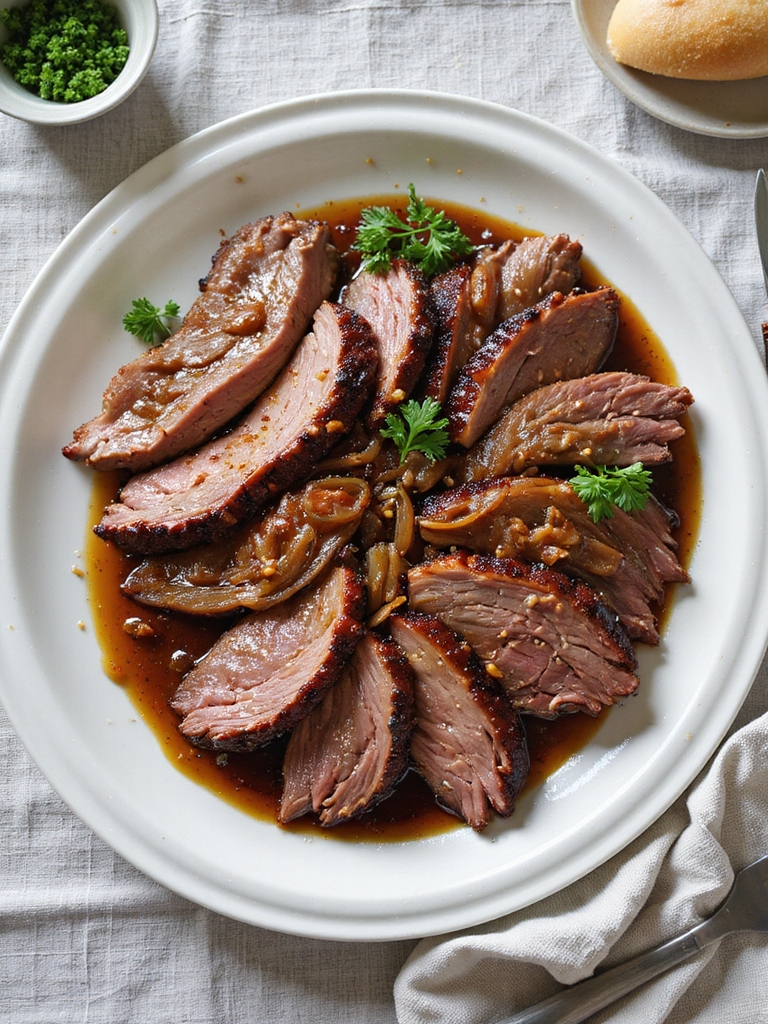 tender slow cooked beef brisket