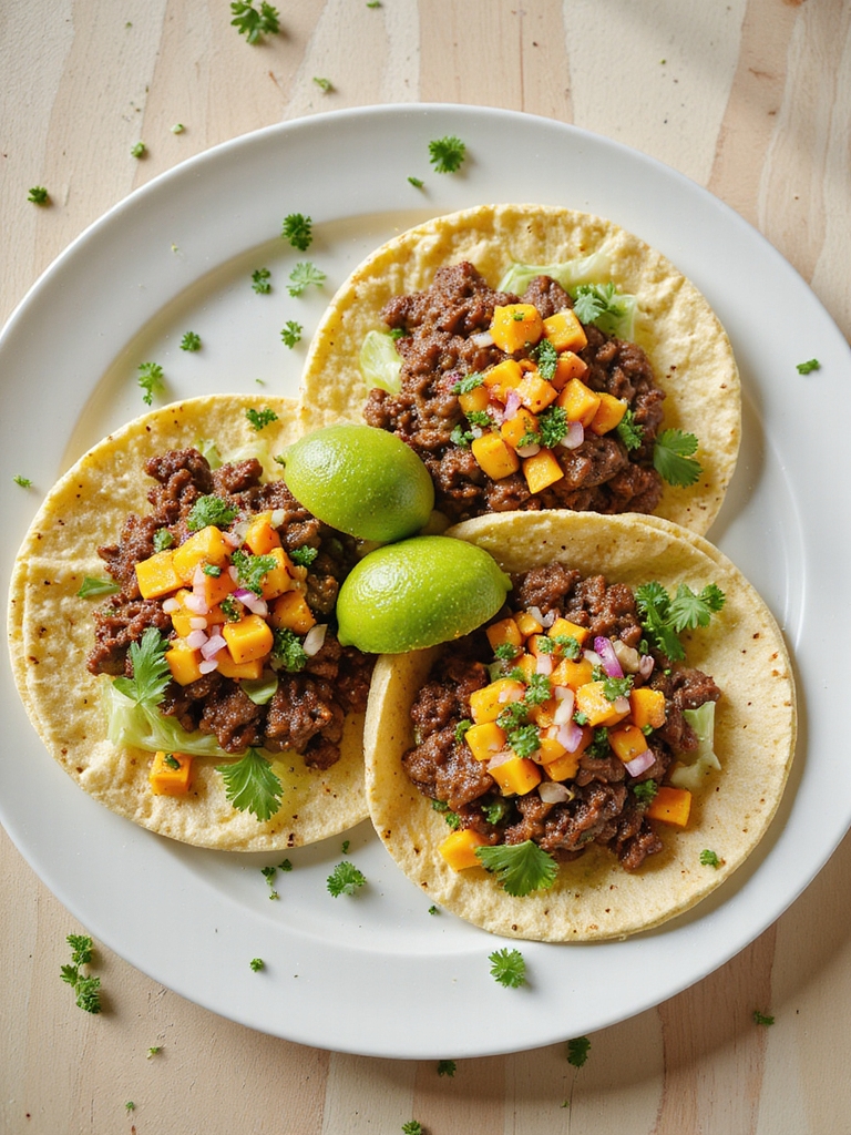 tropical jerk beef tacos