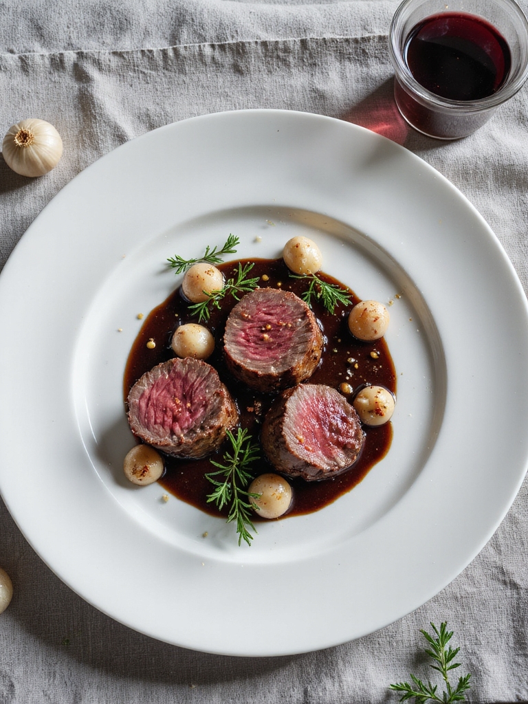 wine braised tenderloin medallions