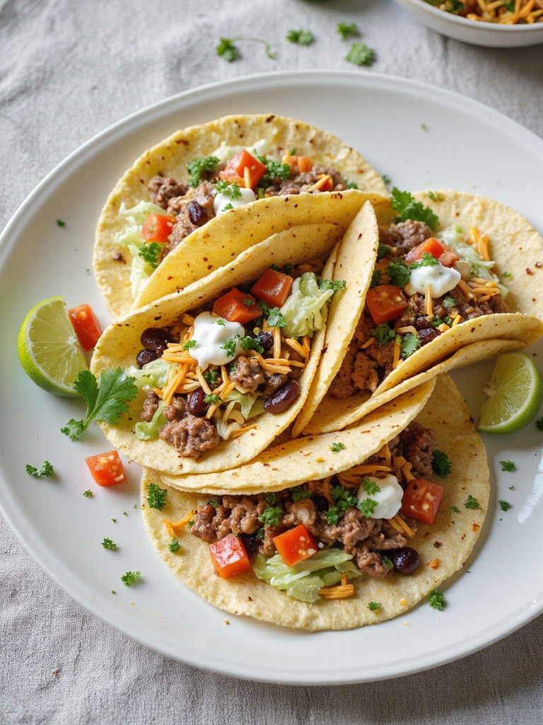 zesty beef and black bean tacos