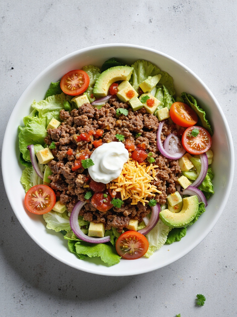 zesty low carb taco salad