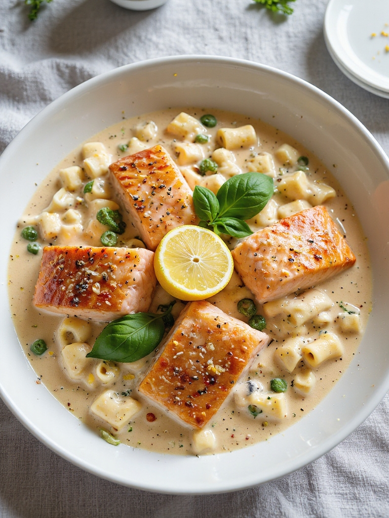 zesty salmon pasta dish