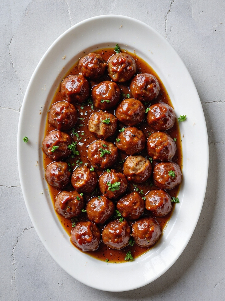 apple cider bbq meatballs