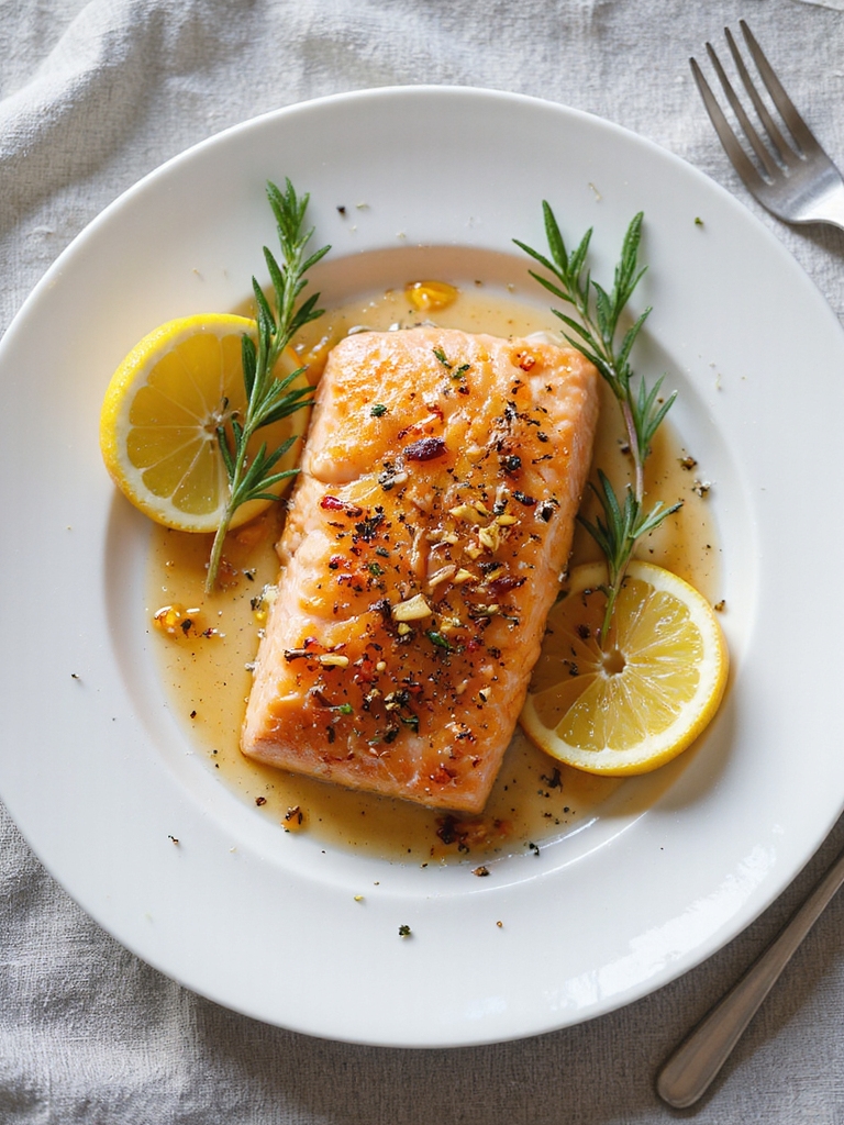 aromatic rosemary honey salmon