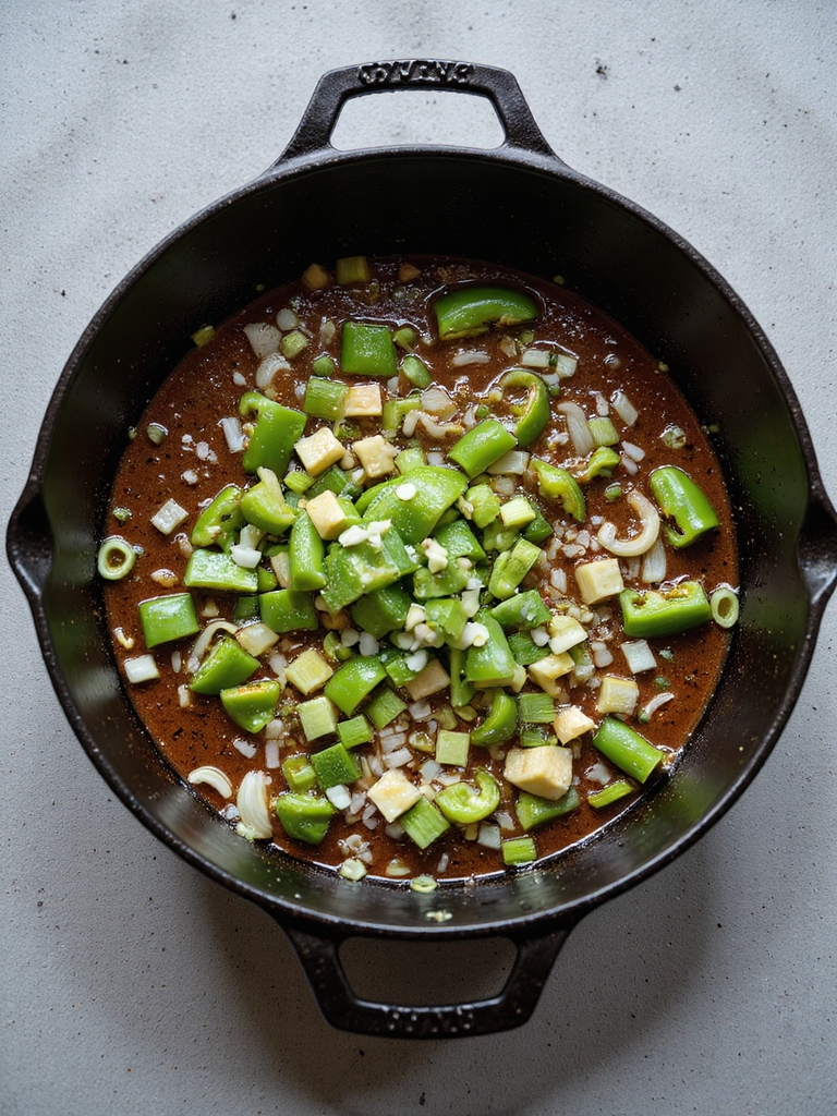 aromatic seafood gumbo preparation