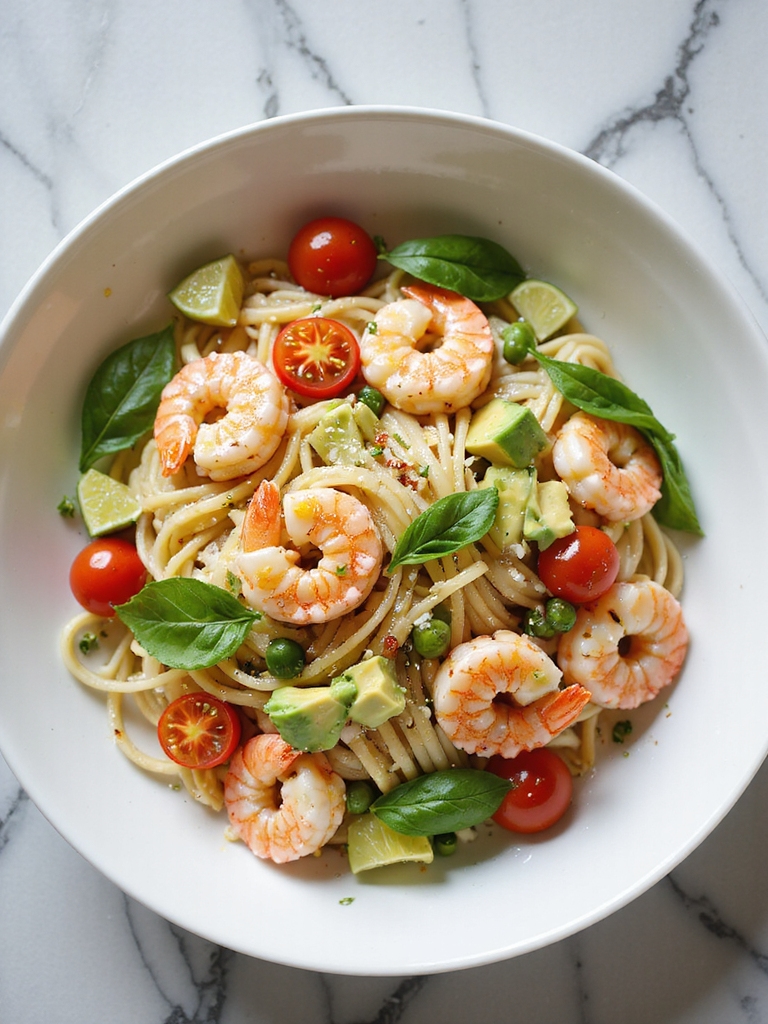 avocado shrimp pasta delight