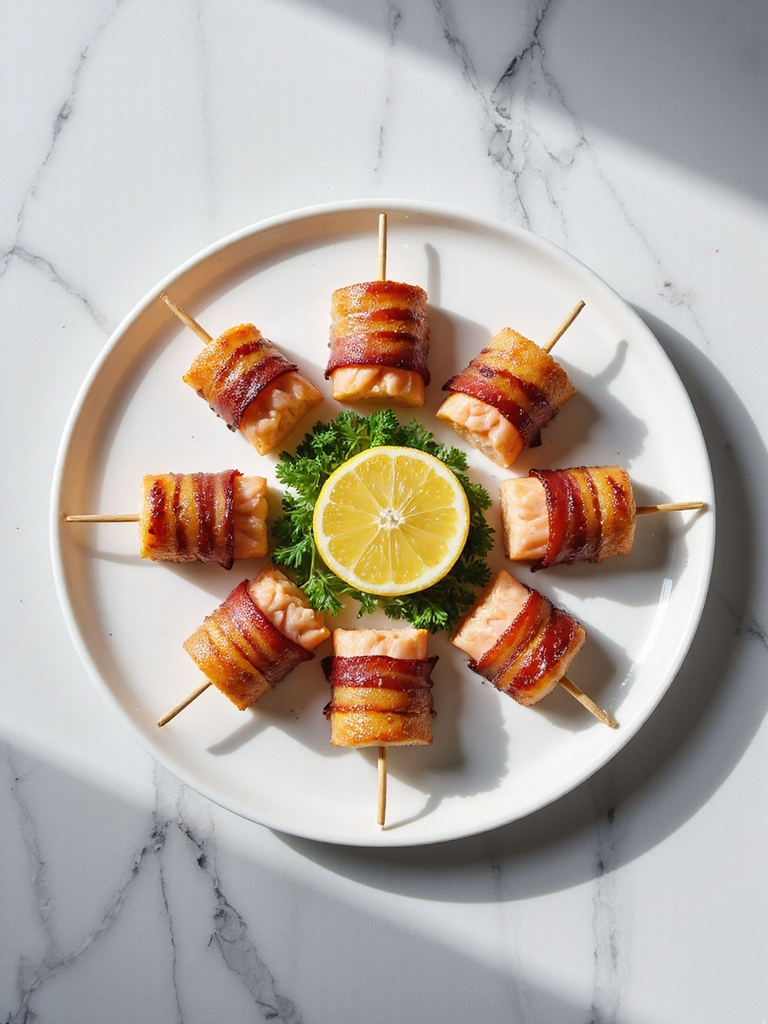 bacon wrapped salmon appetizer bites