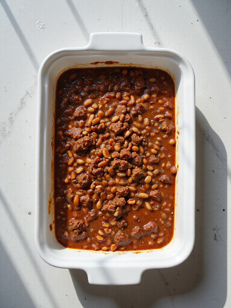 baked beans and beef