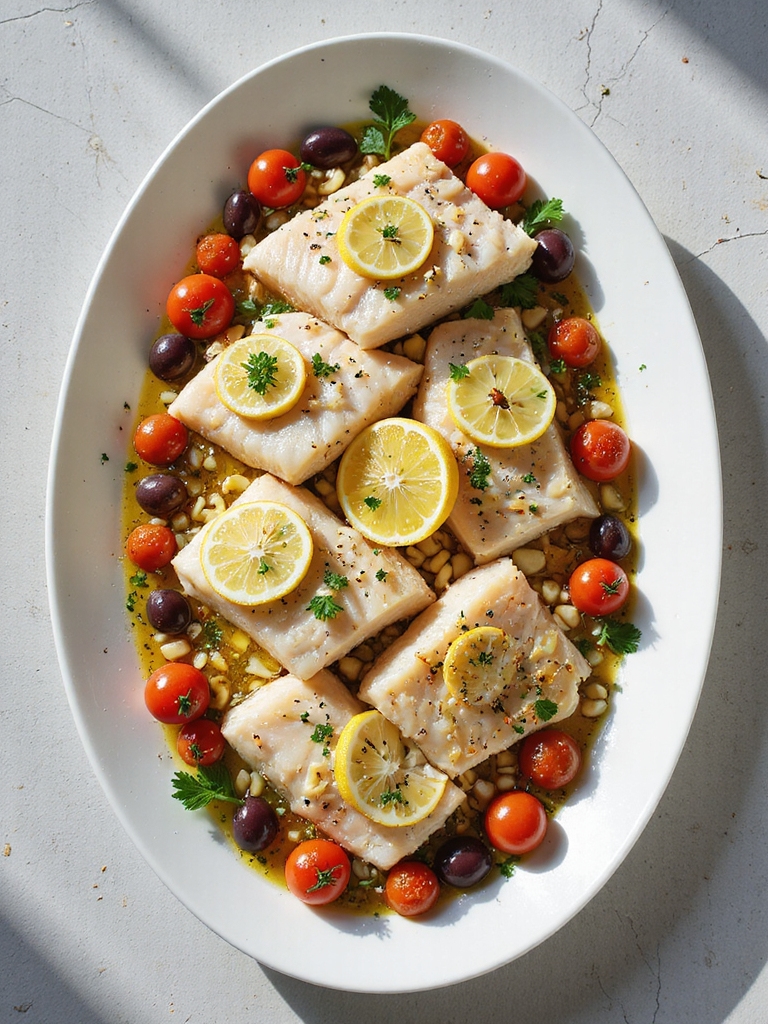 baked cod with olives