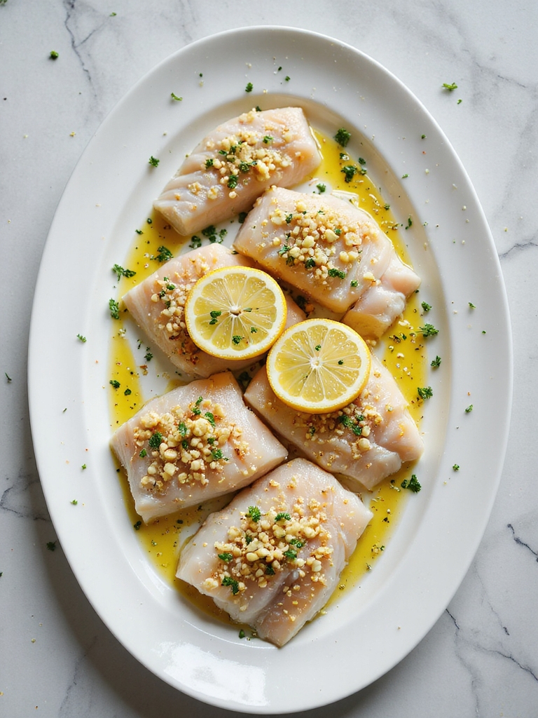 baked fish with garlic parsley