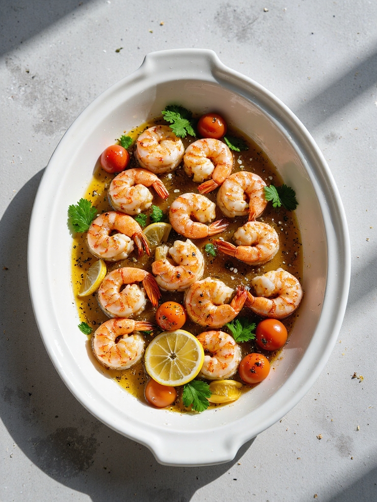 baked shrimp with herbs