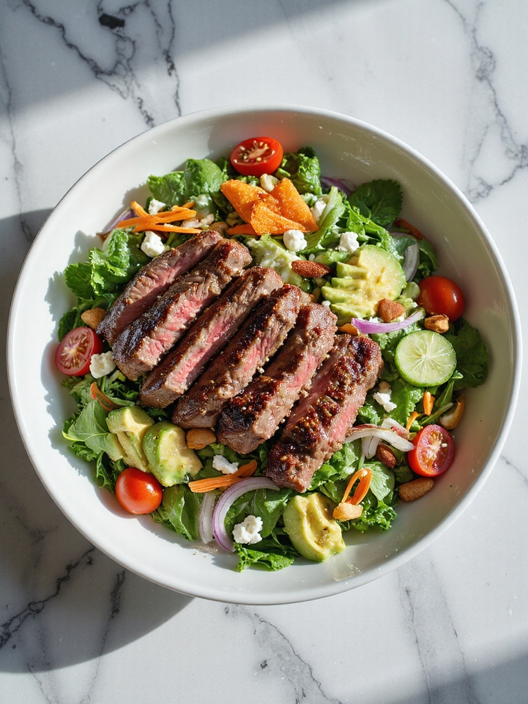 balanced steak salad ingredients