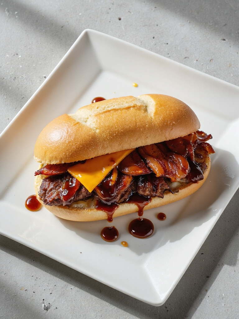 bbq bacon philly sandwich delight