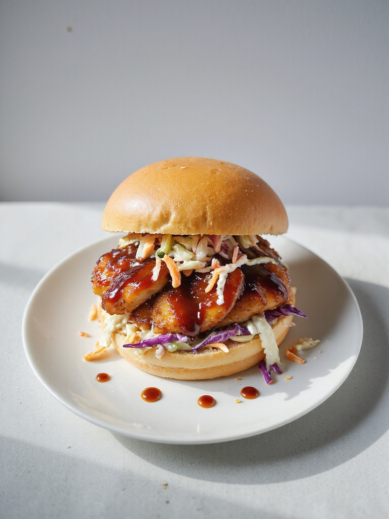 bbq chicken coleslaw sandwich