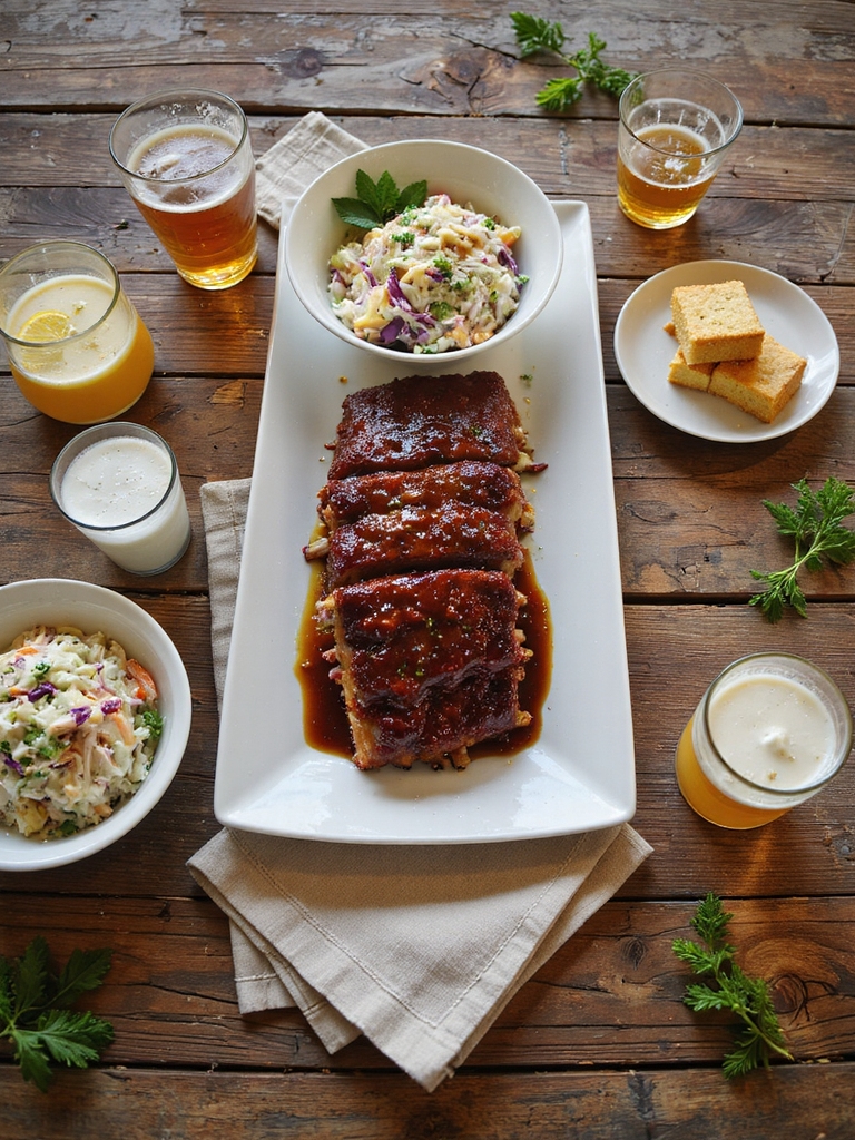 bbq ribs with classic pairings