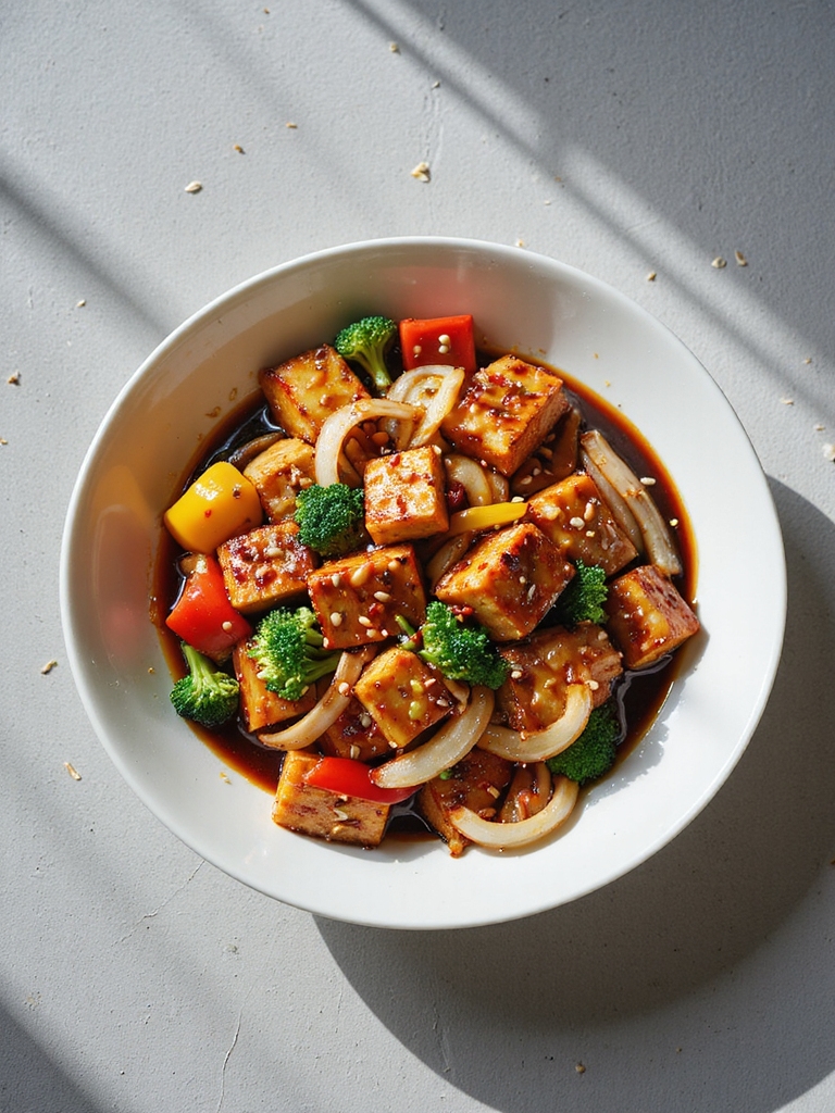 bbq tofu stir fry delight