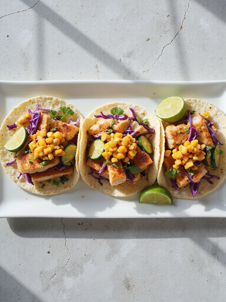 beachside inspired cod tacos