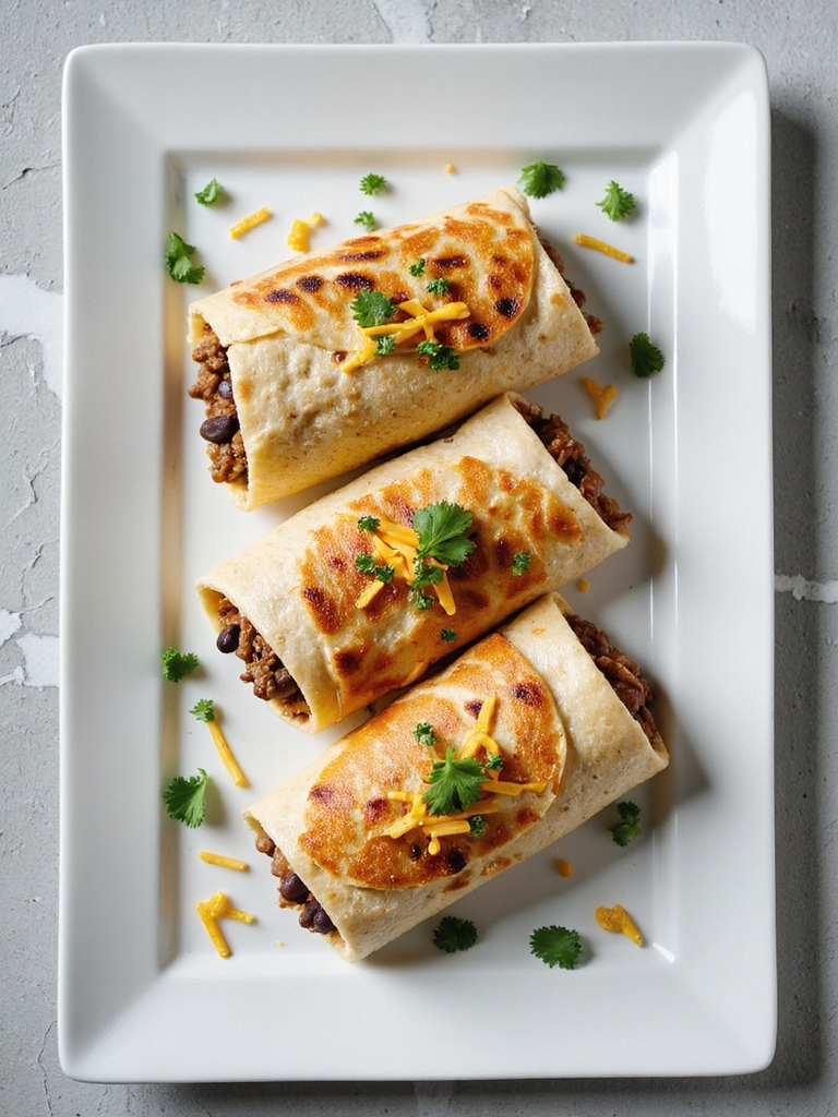 beef and bean burritos