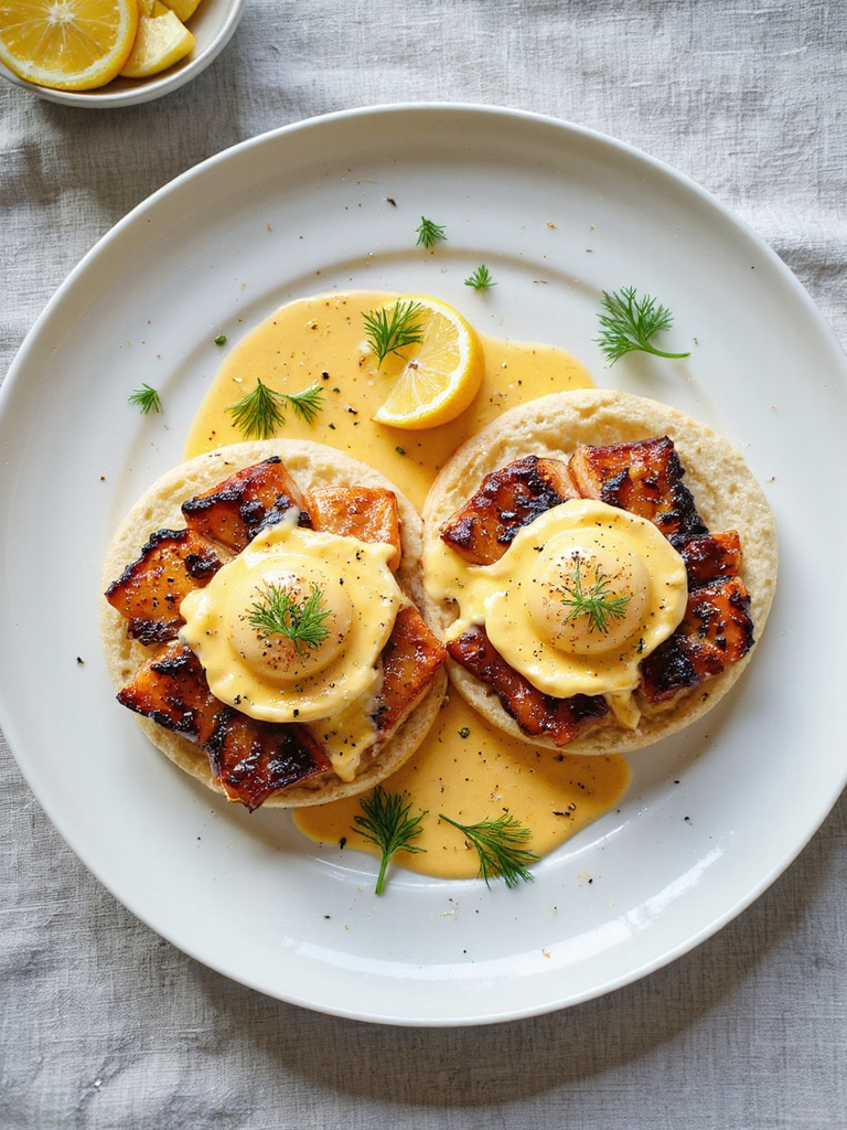 blackened salmon eggs benedict