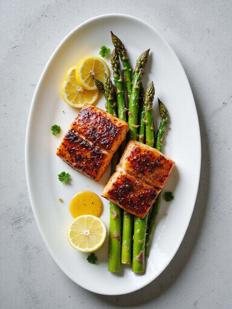 blackened salmon with asparagus