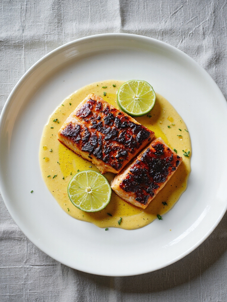 blackened salmon with lime butter