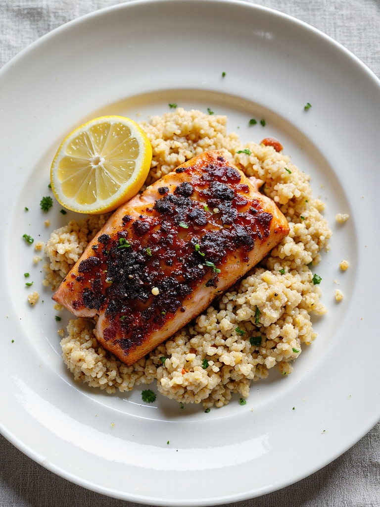 blackened salmon with quinoa