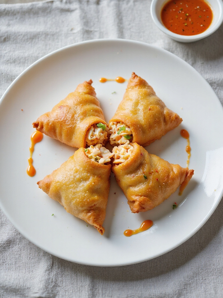 buffalo crab rangoon egg rolls