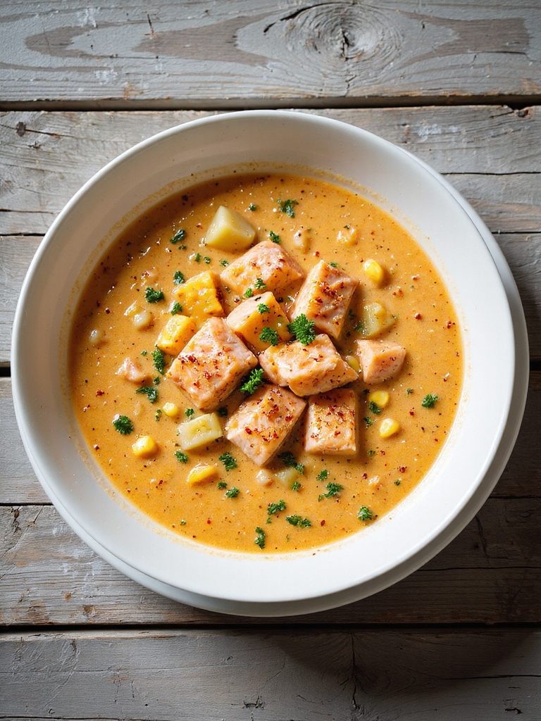 cajun spiced salmon chowder delight