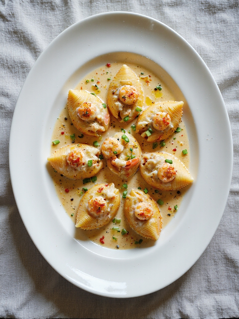 cajun stuffed seafood shells