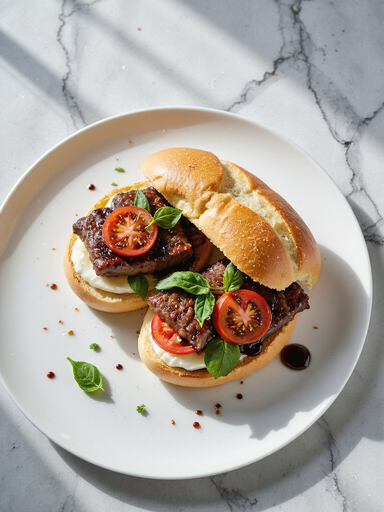 caprese steak sandwich delight