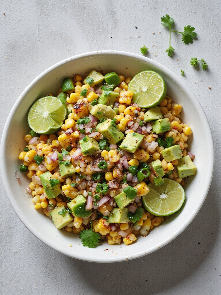 charred corn with avocado salsa