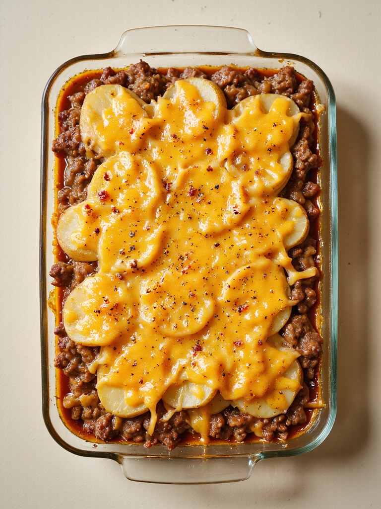 cheesy beef potato casserole