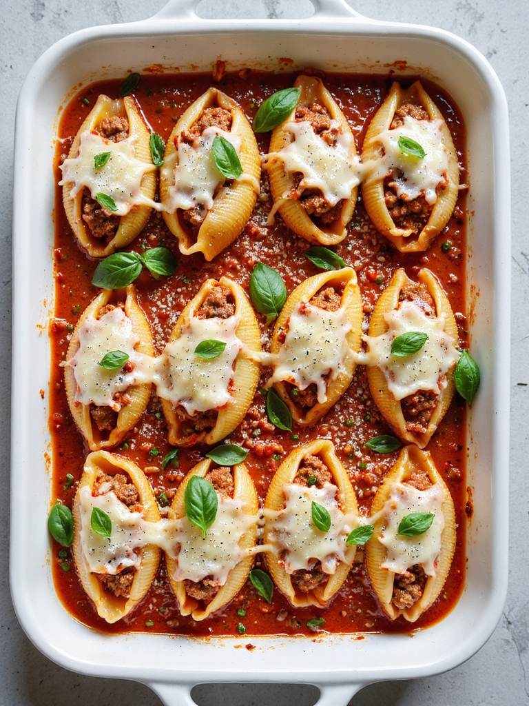 cheesy beef stuffed shells
