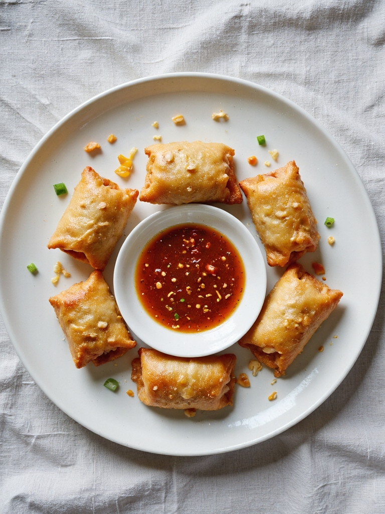 cheesy crab filled egg rolls