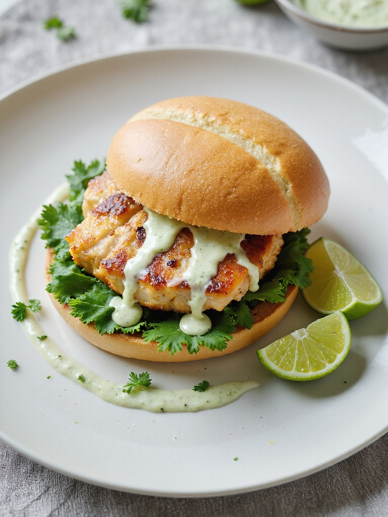 cilantro lime grilled fish burger