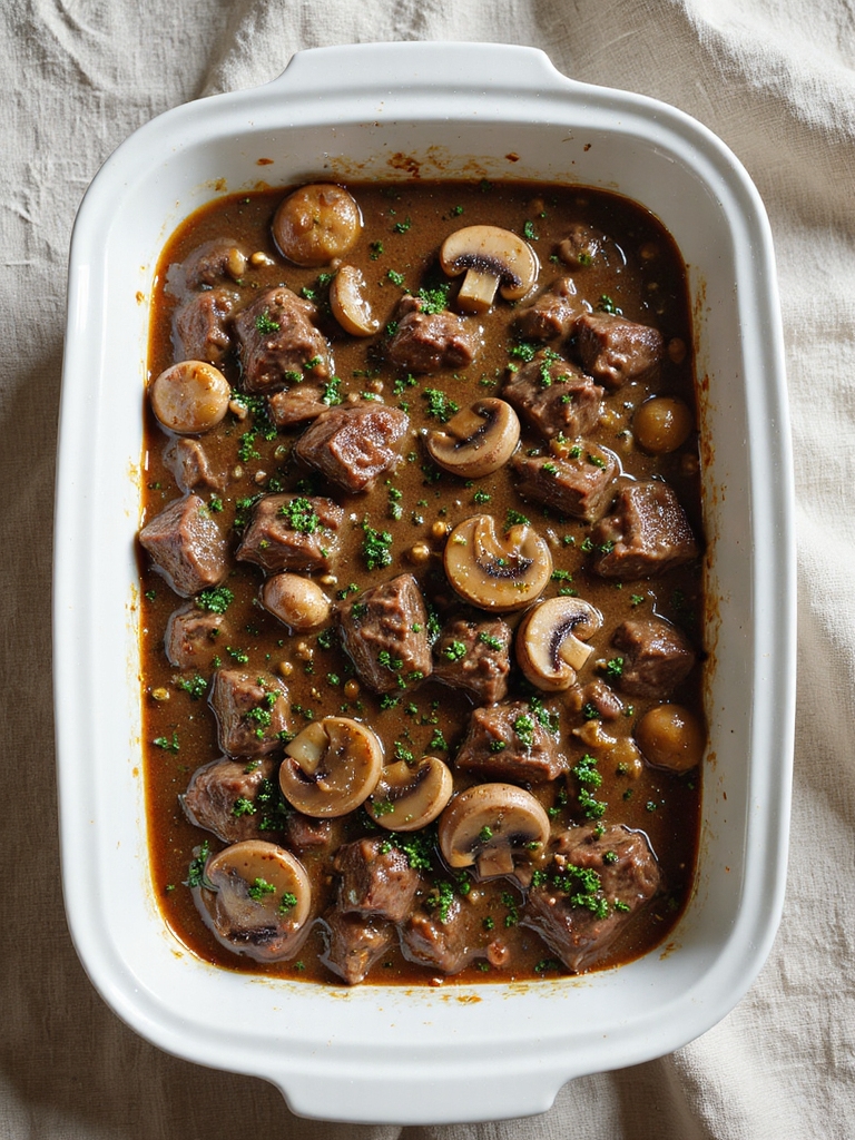 classic beef mushroom casserole
