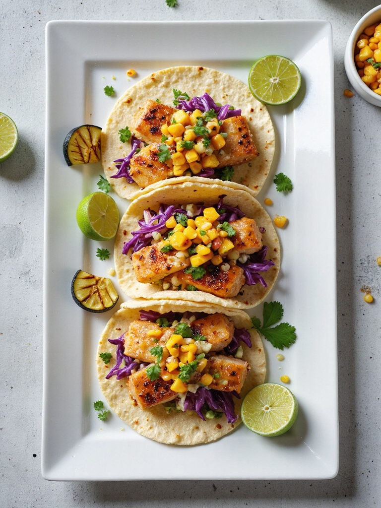 cod tacos with fresh toppings