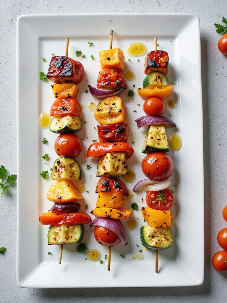 colorful grilled vegetable skewers