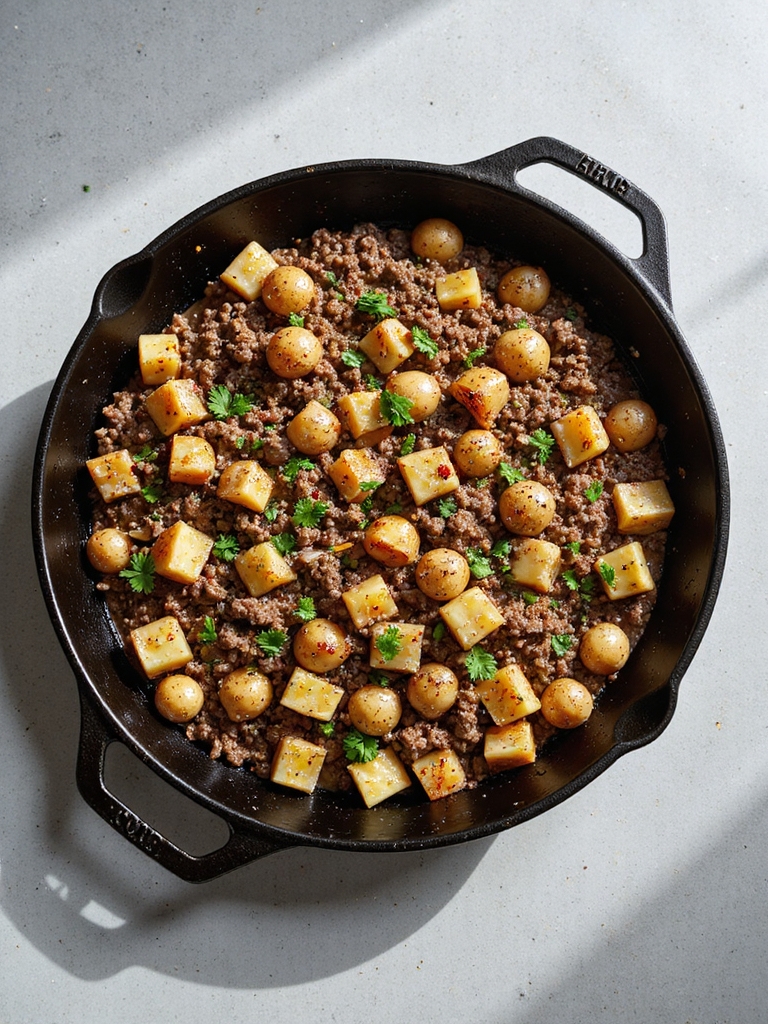 comforting one pan beef hash