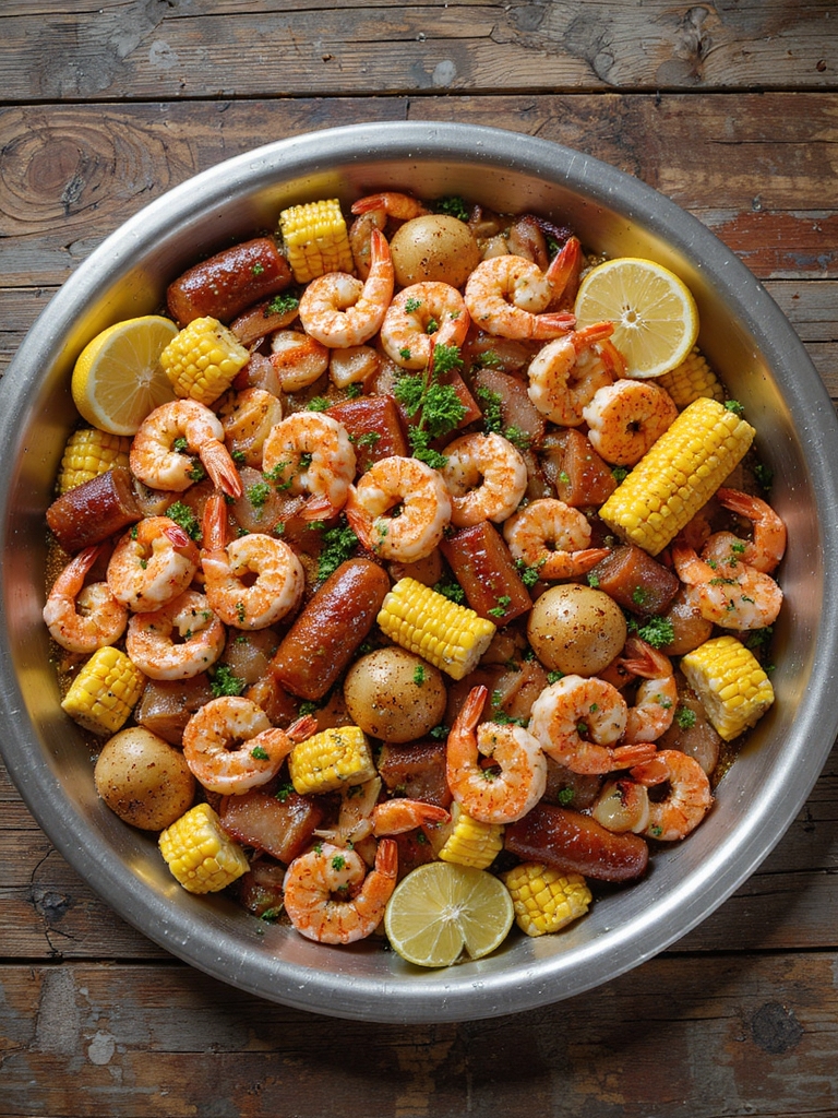 cooking corn and potatoes