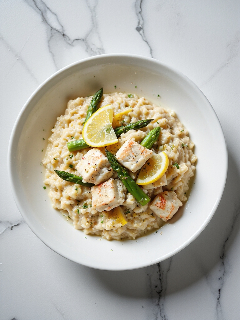 crab and asparagus risotto