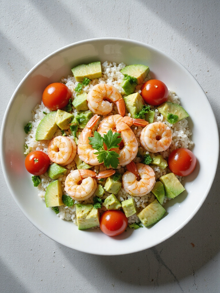 creamy avocado succulent shrimp